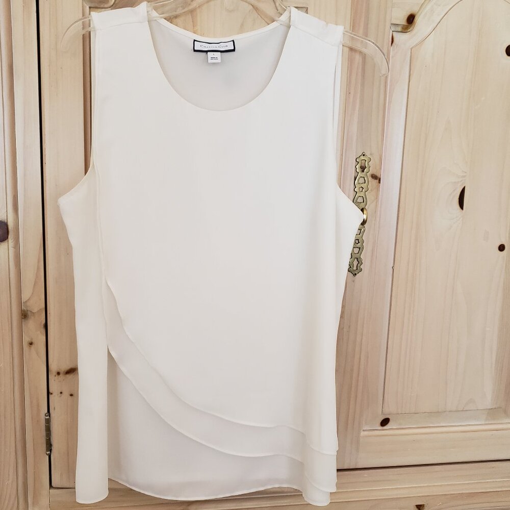 Charter Club Sleeveless Pullover Camisole White/Ivory Size Large Scalloped Hem